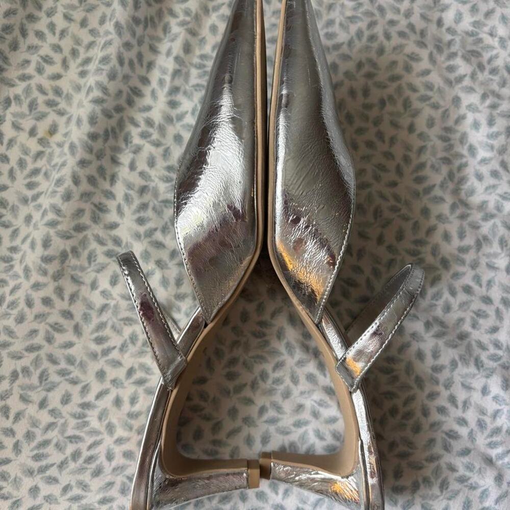 Dolce vita silver metallic pointed kitten heels - Picture 3 of 5
